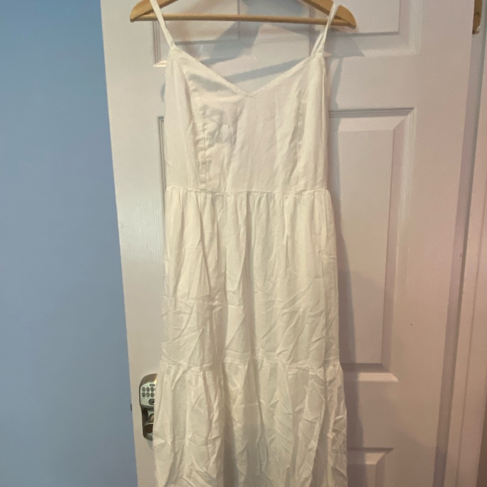 Old Navy White Maxi Cami Dress with Pockets